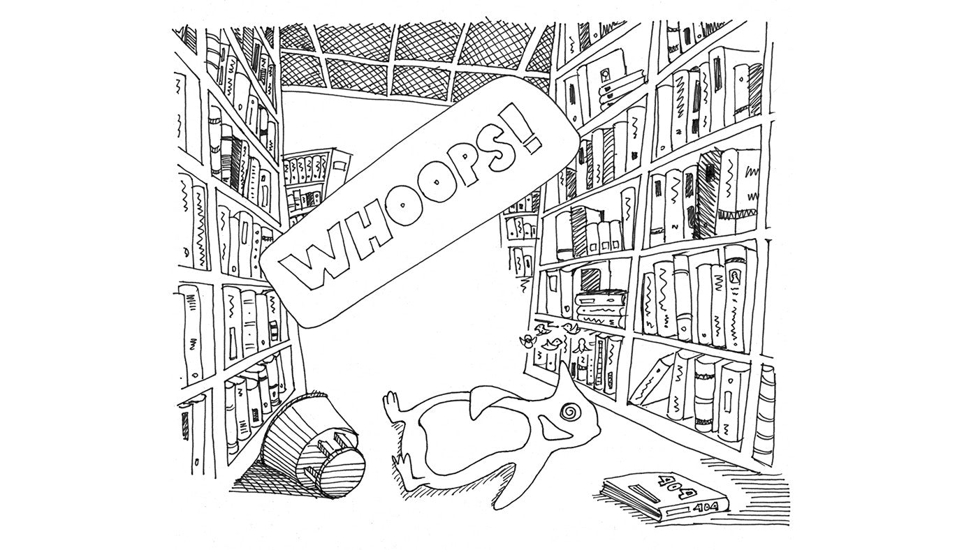 Penguin Books Australia website 404 page original drawing