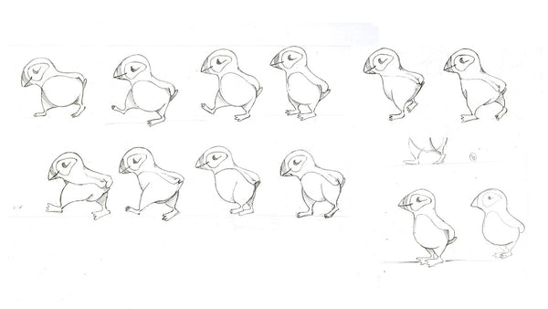 Puffin Books Australia 404 page character animation sketches